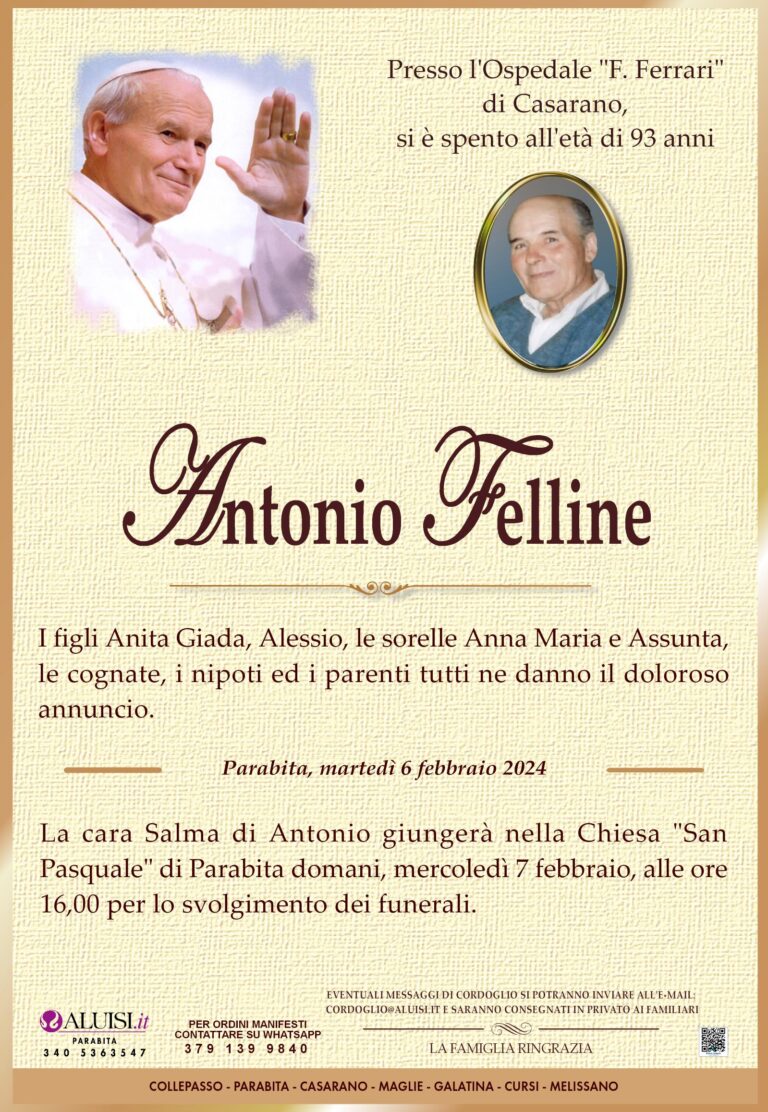 annuncio ANTONIO FELLINE
