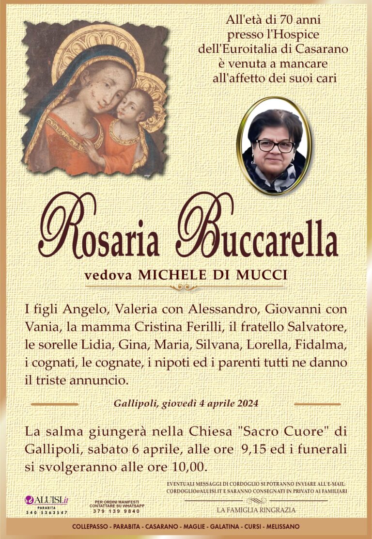 annuncio ROSARIA BUCCARELLA