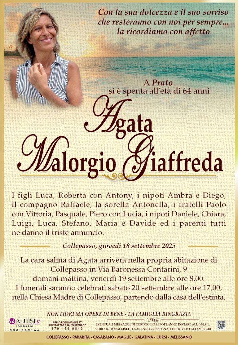 ANNUNCIO - AGATA MALORGIO