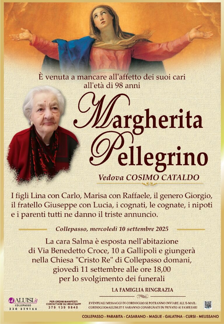 ANNUNCIO - MARGHERITA PELLEGRINO