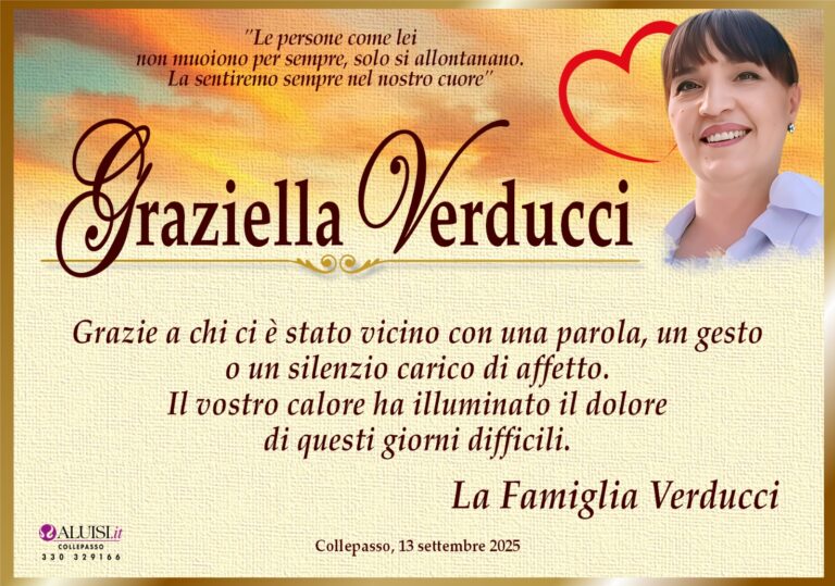 ringraziamento VERDUCCI