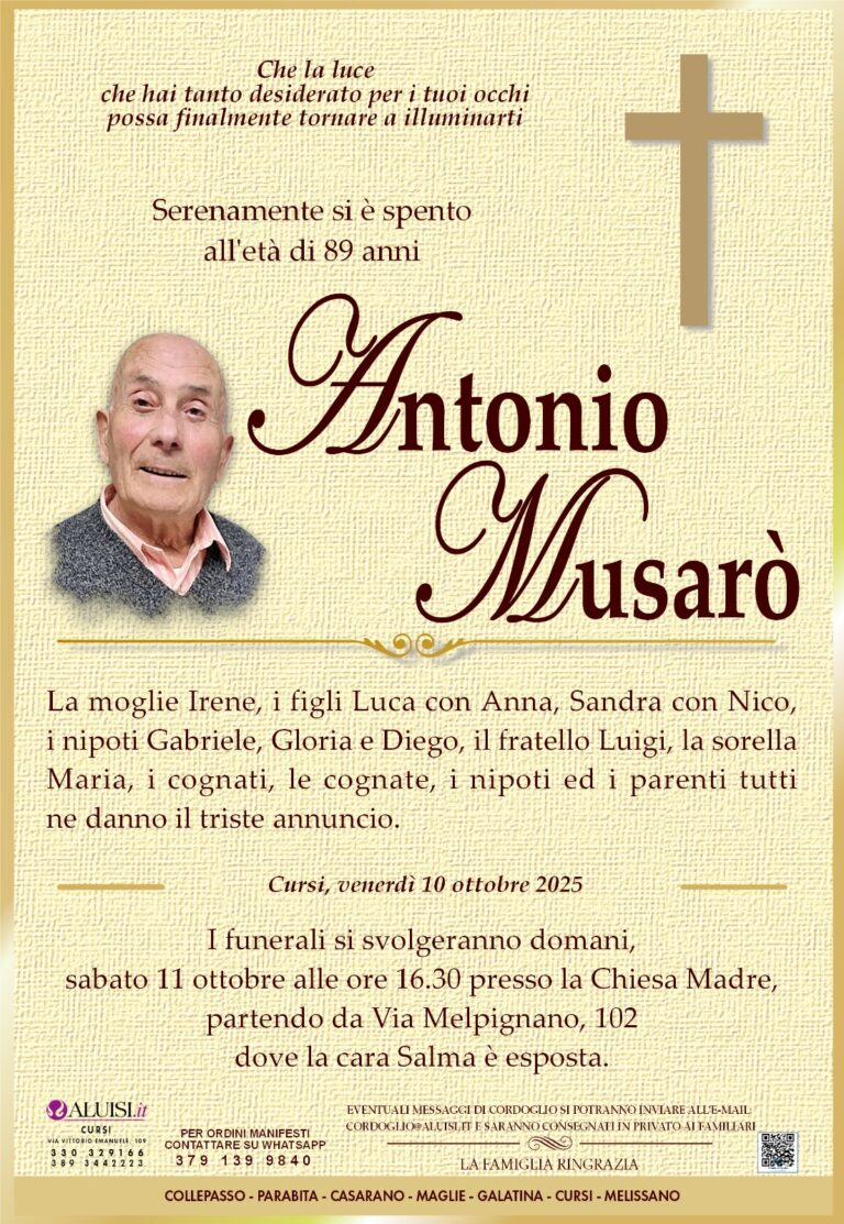 ANNUNCIO - ANTONIO MUSARò