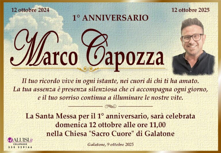 Anniversario MARCO CAPOZZA