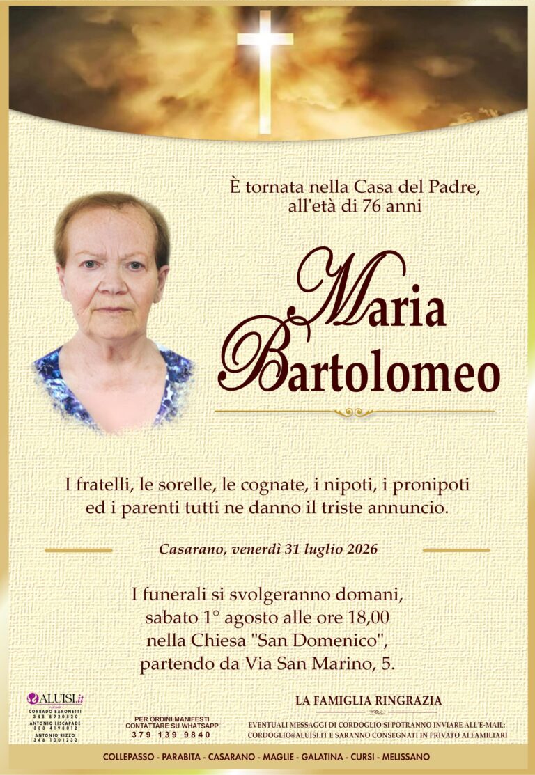 annuncio MARIA BARTOLOMEO