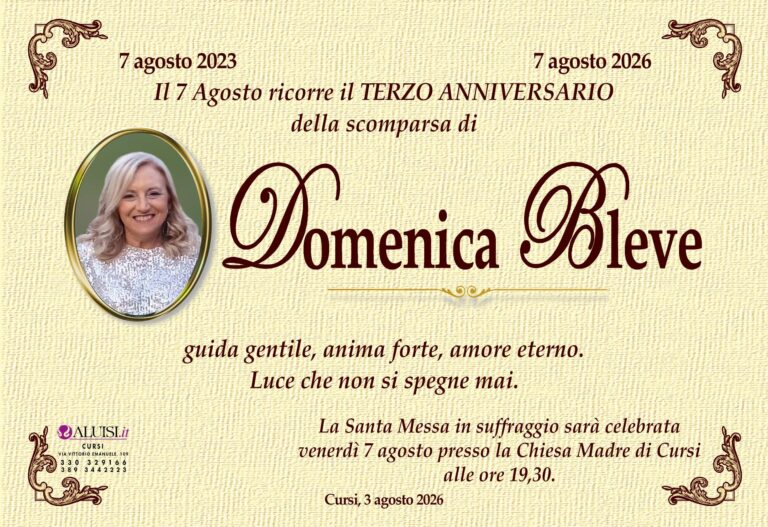 anniversario domenica bleve cursi 2026