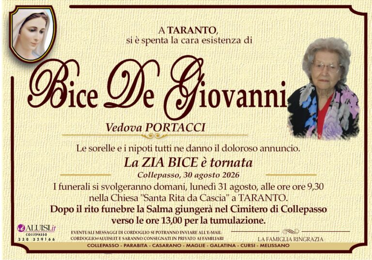 annuncio BICE DE GIOVANNI TARANTO