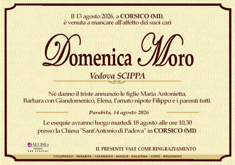 annuncio DOMENICA MORO