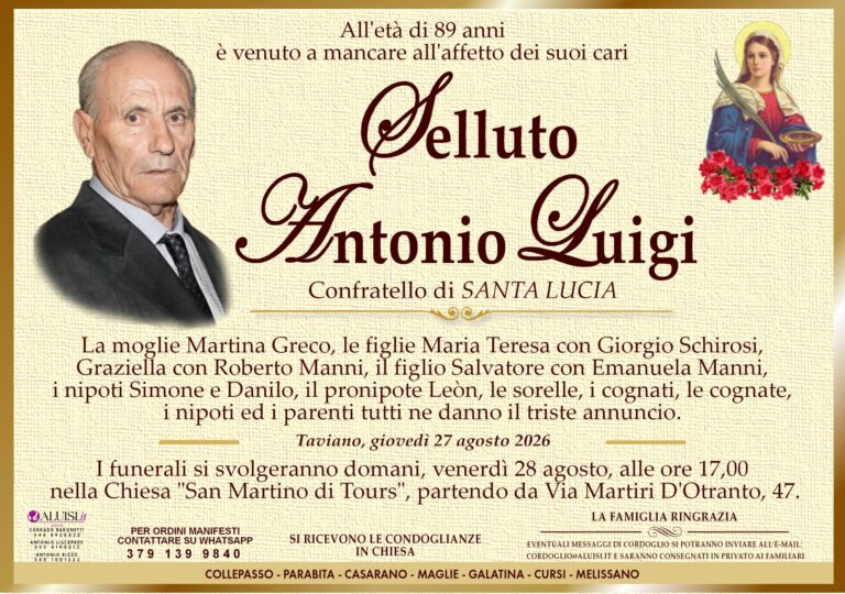 annuncio SELLUTO ANTONIO LUIGI