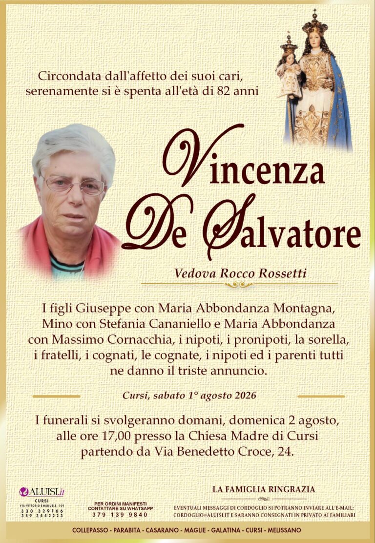annuncio VINCENZA DE SALVATORE