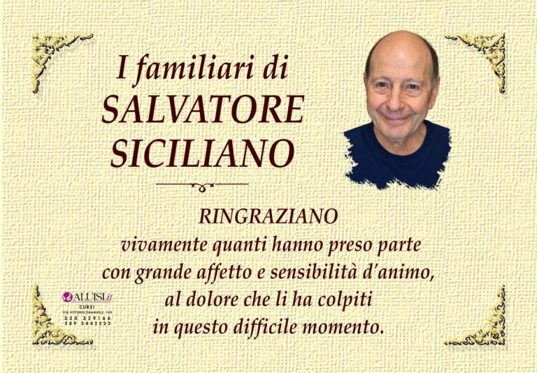 Ringraziamenti paese SICILIANO