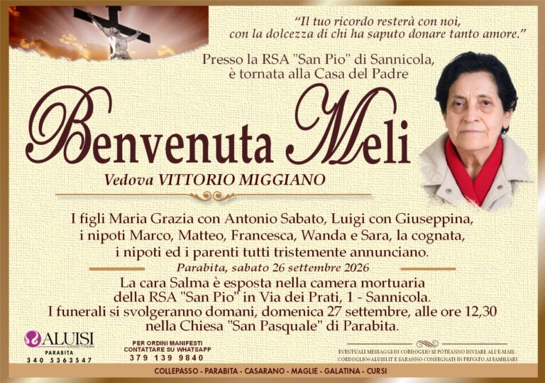 annuncio BENVENUTA