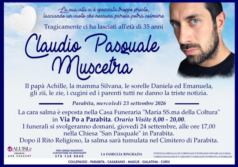 annuncio CLAUDIO MUSCETRA