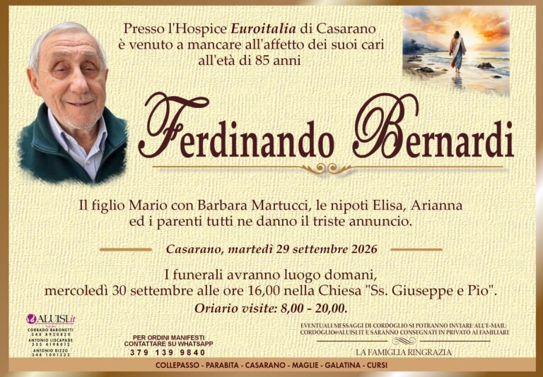 annuncio FERDINANDO BERNARDI