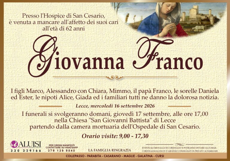 annuncio GIOVANNA FRANCO Lecce