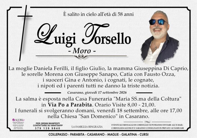 annuncio LUIGI DOMENICO TORSELLO