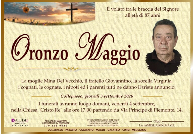 annuncio ORONZO MAGGIO
