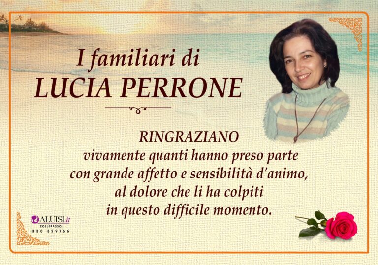 ringraziamento PERRONE LUCIA