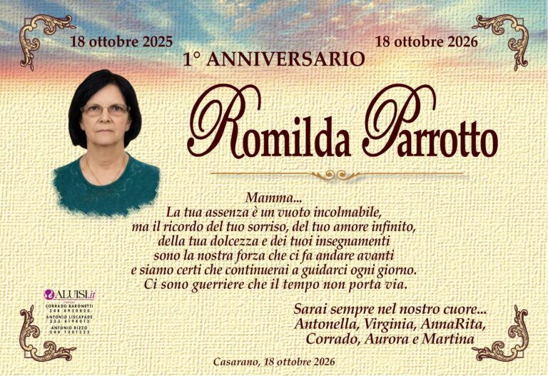 1°anniversario ROMILDA PARROTTO