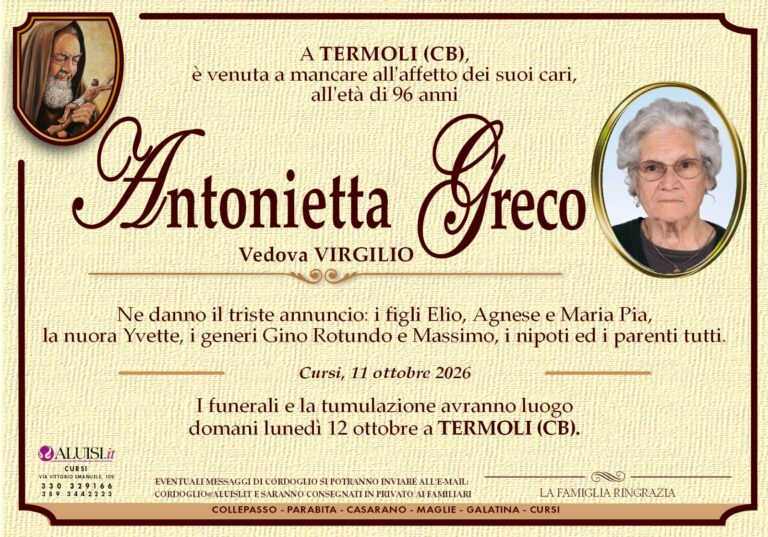 annuncio ANTONIETTA GRECO CURSI TERMOLI