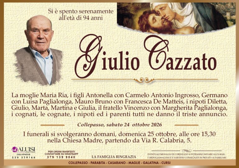 annuncio GIULIO CAZZATO