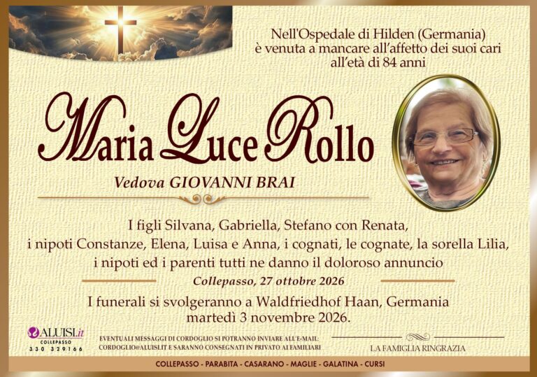 annuncio MARIA LUCE ROLLO GERMANIA COLLEPASSO