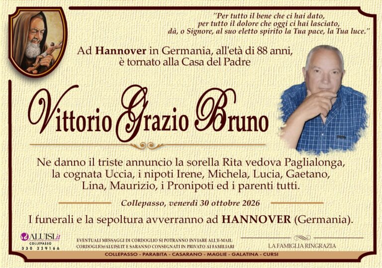 annuncio VITTORIO GRAZIO BRUNO NEVIANO GERMANIA